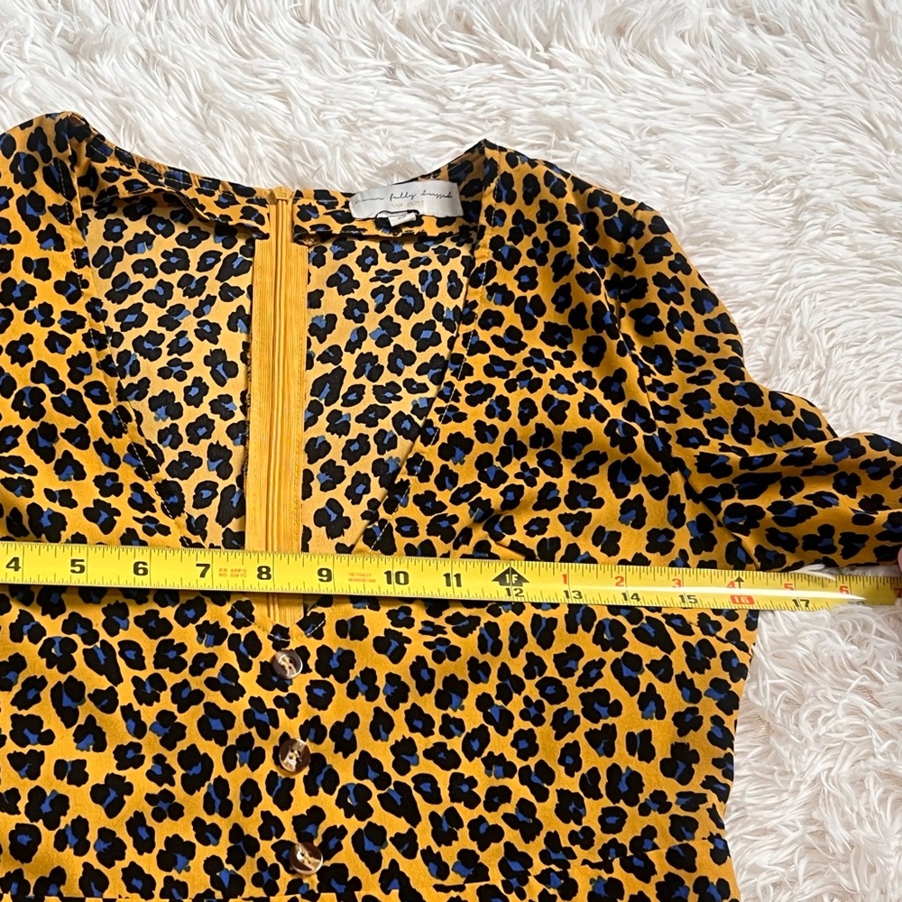 Leopard Animal Print High-Low Ruffle Dress Night Out Maximalist Party Girl S - Picture 5 of 12